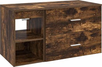 vidaXL Juego De Muebles De Ba&ntilde;o 2 Uds. Roble Ahumado Vidaxl