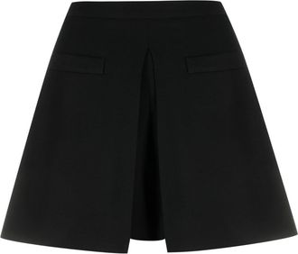 Moschino pleat-detail short shorts - women - Acetate/Elastane/Viscose/Cupro - 40 - Black