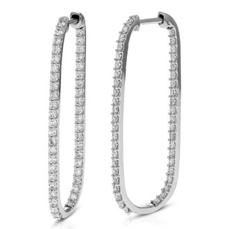 Vir Jewels 1.50 cttw Lab Grown Diamond Hoop Earrings in 14K Gold With Hidden Post For Women