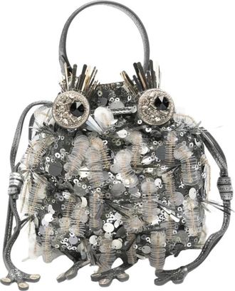 Anya Hindmarch Monster Motif Top Handle Bag - Dames - Schoudertassen - Grijs - ONE Size - Pailletten - Tassen
