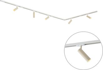 QAZQA Qazqa Sistema De Iluminaci&oacute;n De Riel Moderno Con 5 Focos Blanco