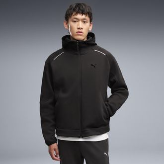 Puma Felpa con cappuccio e zip PUMATECH dal taglio morbido da uomo, Abbigliamento, Nero, XXL