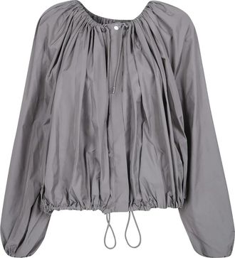 Toteme Gathered Parachute Coat - Dames - Zomerjassen - Grijs - XS - Polyester - Jassen