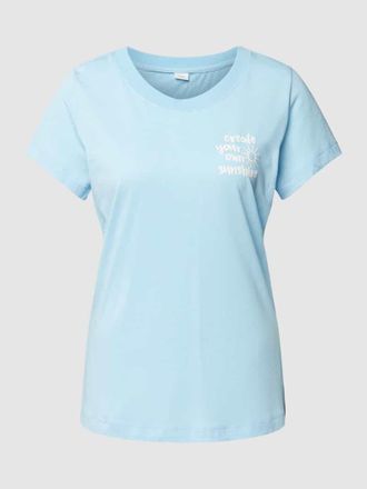 s.Oliver Red Label T-Shirt in melierter Optik in Blau, Größe 32-34