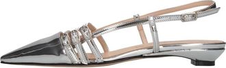 Bianca Di Patent Leder Slingback Pomp - Dames - Ballerinas - Grijs - 39 EU - Leer - Schoenen