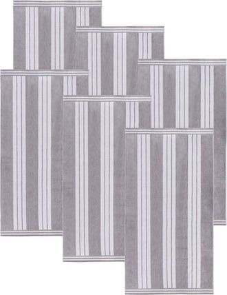 Superior Set Of 6 Cabana Stripe Oversized Cotton Beach Towels