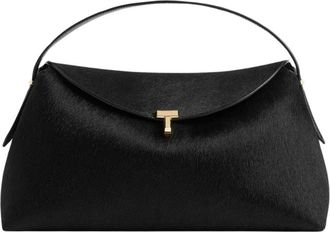 Toteme T-Lock Clutch - Dames - Handtassen - Zwart - ONE Size - Leer - Tassen