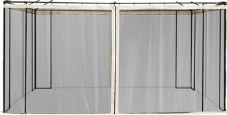 OUTSUNNY 4 paneles laterales de mosquitera para carpa 352x207cm negro