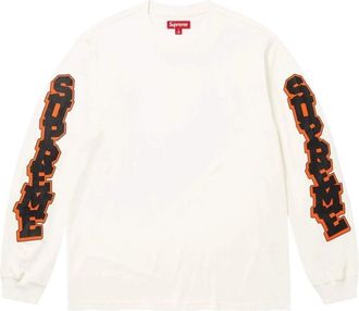 SUPREME SS26 Cracked Sleeve L/S T-Shirt Washed White SUP-SS26-042-WHT
