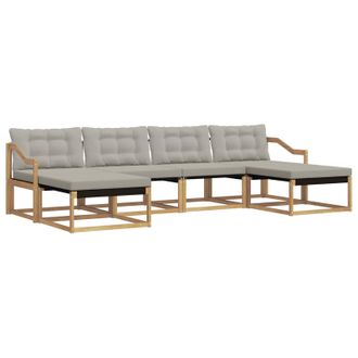 vidaXL Conjunto De Sof&aacute;s De Exterior 6 Pcs Blanco Y Gris Claro Vidaxl