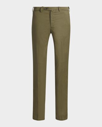 Sartorio Men & apos;s Flat-Front Cotton-Blend Trousers
