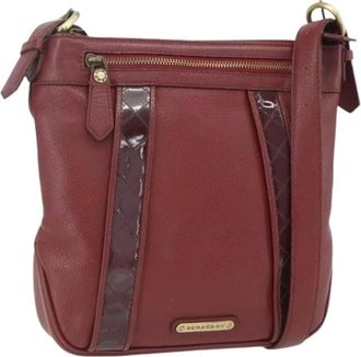 Burberry Pre-owned Cross Body Bags, female, Red, Size: ONE SIZE Pre-owned Leather Shoulder Bag