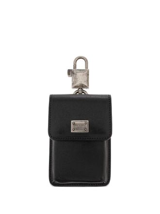 Dolce & Gabbana padlock plaque travel accessories - men - Calf Leather - One Size - Black