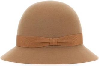 Helen Kaminski Caps & Mützen - Cloque Etta Merino Wool Hat With Ribbon Band - Gr. L - in Braun - für Damen