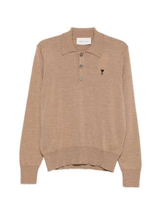 Ami Polo Sweater With Contrasted Ami de Coeur