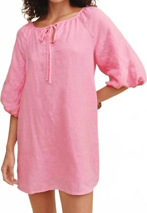 Bella Dahl Womens Pullover Puff Sleeve Dress In Rose Bush
