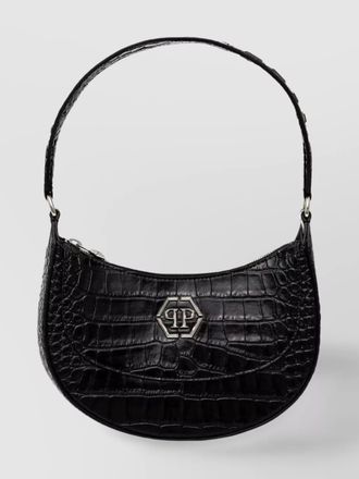 Philipp Plein crocodile texture shoulder bag with adjustable strap