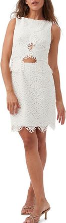 Trina Turk Cutout Lace Sheath Grenoble Dress in Whitewash at Nordstrom, Size 10