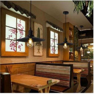 Trade Shop Trade Shop - Lampadario A Sospensione Retr&ograve; Design Vintage Struttura In Metallo E27 A42 - Negro