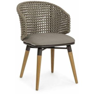 BIZZOTTO Bizzotto - Sedia Ninfa con struttura in alluminio, intreccio in corda per esterno da 79 cm -Naturale / Confezione da 2 pezzi