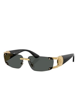 Versace medusa-embellished rimless sunglasses - Gold