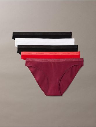 Calvin Klein Womens Icon Logo 5-Pack Bikini - Multi - XL