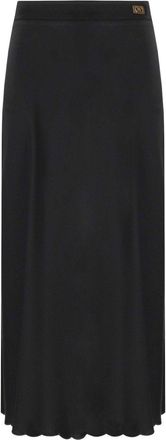 Elisabetta Franchi GONNA MIDI IN SATIN NERA ELISABETTA FRANCHI