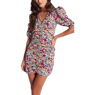 Bishop + Young Carly Ruched Front Dress in Flora Print at Nordstrom, Size Medium