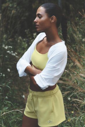 Alo | Accolade Shortshine in Sun Yellow, Size: Medium