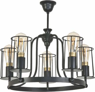 OEM L&aacute;mpara De Techo Industrial Tipo Loft, Color Negro, Modelo Tori 12-440
