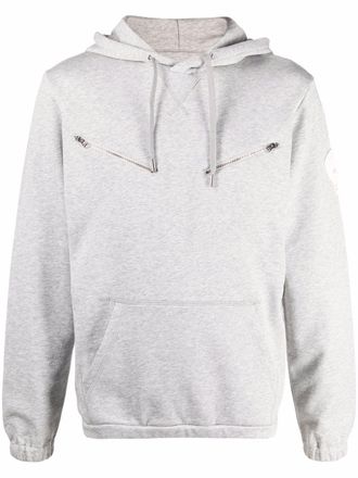 Alexander McQueen skull-patch zip-detail hoodie - Grey