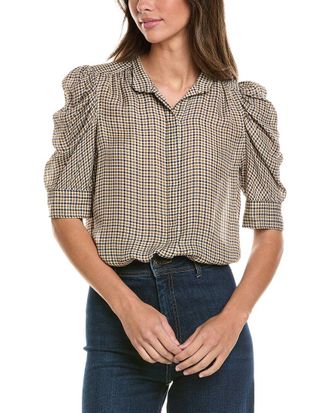 Frame Denim Frame Denim The Houndstooth Gillian Silk Top