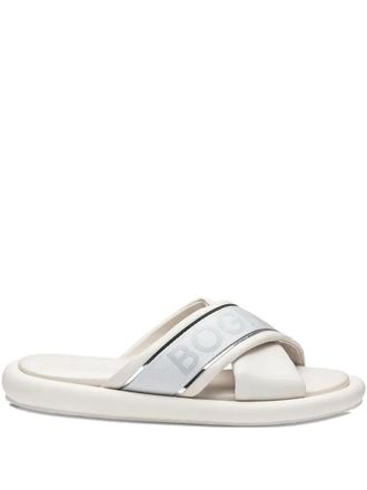Bogner criss-cross logo flat sandals - White