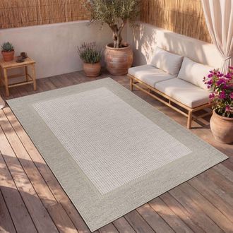 Paco Home Paco Home - Alfombra Exterior Interior Balc&oacute;n Terraza Cocina Motivo Boho &Eacute;tnico Moderno 80x250 Cm, Beige 7