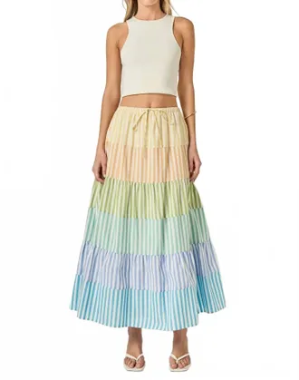 English Factory Pastel Tier Skirt In Multi