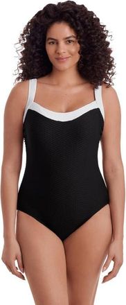 Longitude Sweetheart Inset Tank Long Torso One-Piece Swimsuit in Texture Luxe at Nordstrom, Size 16