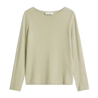 Marc O'Polo Ronde hals gebreid - Dames - Truien - Groen - Maat: M Wol