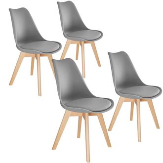 TecTake Dining Chair Set Frederikke Set Of 4 - Grey | Size: 4 Pack