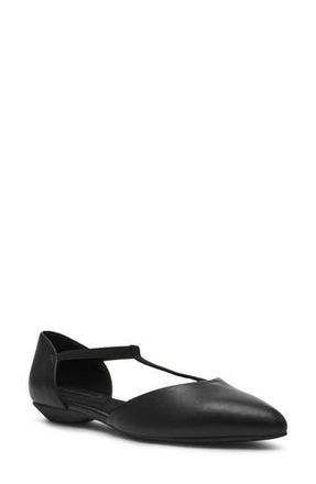 Anne Klein Okorie T-Strap Flat in Black Nappa at Nordstrom Rack, Size 6.5