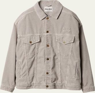 Miu Miu Oversized Velvet Button Down Jacket