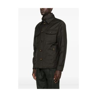 Moorer Light Jackets, male, Brown, Size: 5XL Brown Button Outerwear with Pockets