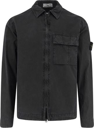 Stone Island Flap-pocket Logo-patch Shirt