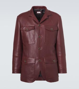 Brunello Cucinelli Leather field jacket