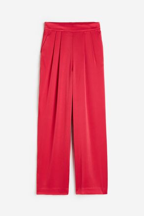 H&M Weite Satinhose - Red
