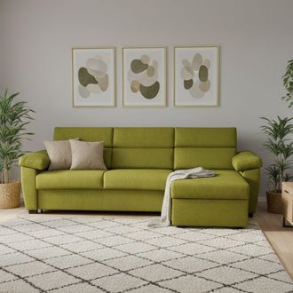 Dmora Dmora - Sof&aacute; Cama Con Pen&iacute;nsula Priverno, Sof&aacute; Esquinero Transformable Para Sal&oacute;n, Acolchado, Desenfundable, Calidad 100% Made In Italy, 285x160 H100 