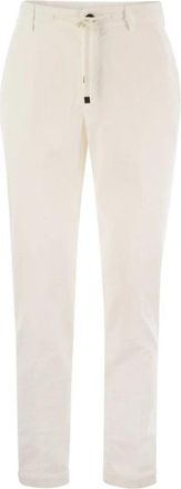 PESERICO Geplooide Corduroy Broek - Heren - Slim Fit Broeken - Wit - M - Katoen - Broeken