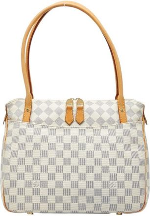 Louis Vuitton White Pvc Leather Shoulder Bag Tote Bag (Pre-Owned)
