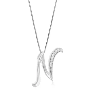 Vir Jewels 1/12 cttw Lab Grown Diamond Alphabet Pendant Necklace in Sterling Silver with Chain For Women