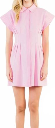 THML Clothing Sutton Button Down Dress In Pink