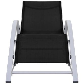 Berkfield Home Sun Loungers 2 pcs with Table Aluminium Black